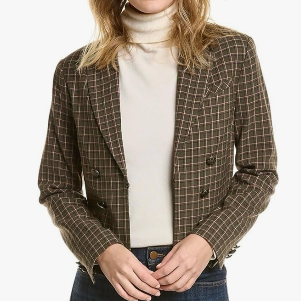 Vince Camuto Cropped Plaid Blazer